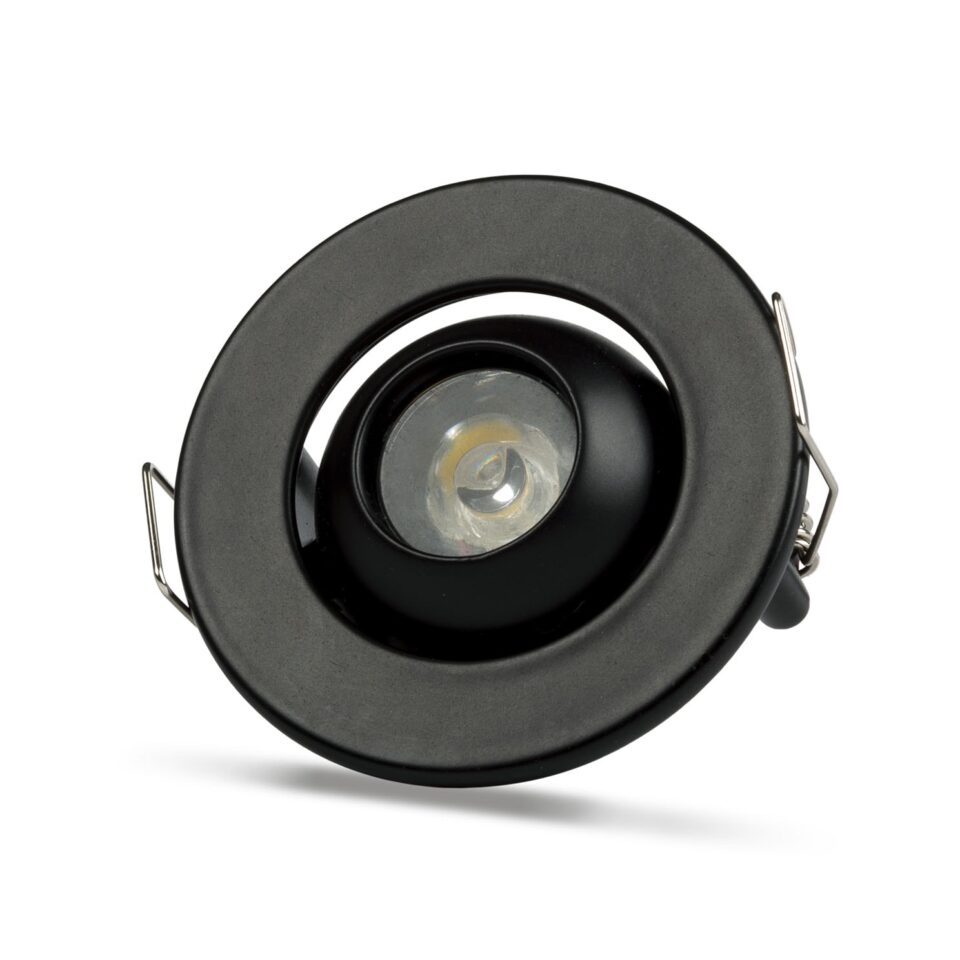 NOAS 1W Sıva Altı LED Spot Manda Gözü Hareketli (Siyah) Beyaz Işık - görsel 1