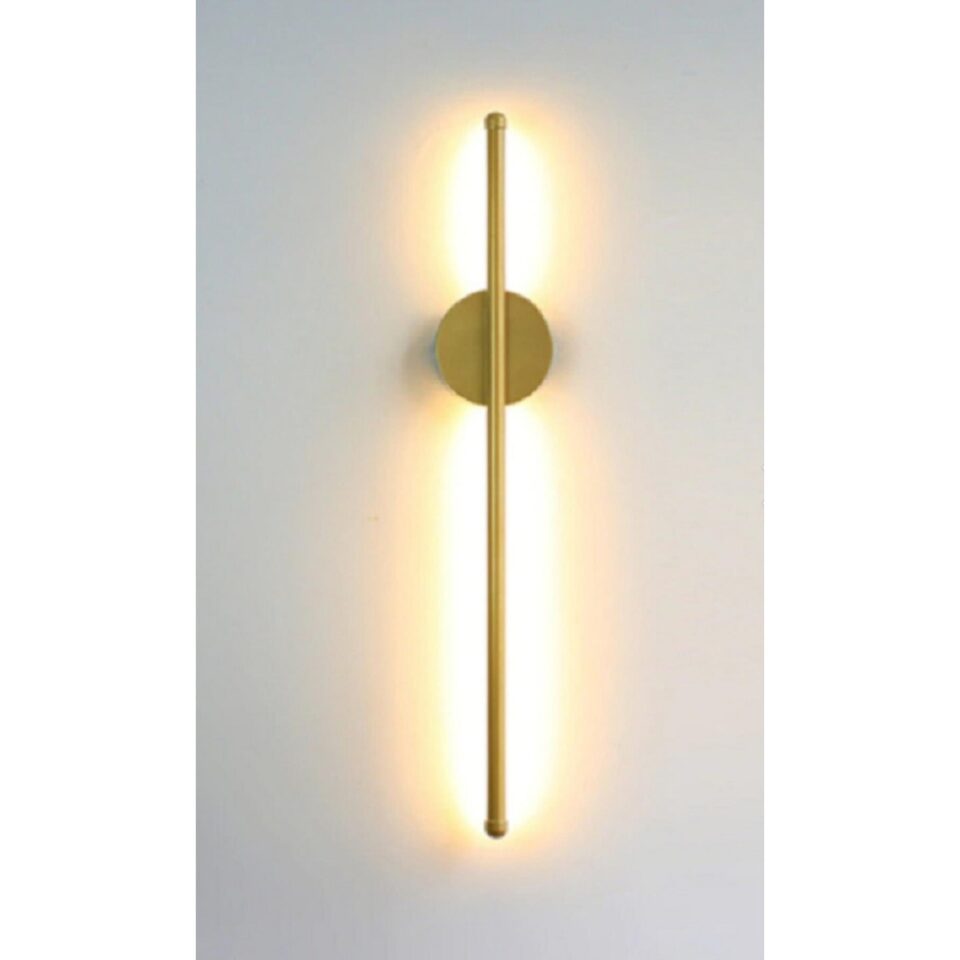 Gold Çubuk Aplik 70 cm - Elektrikli LED Duvar Lambası - duvarda yanarken
