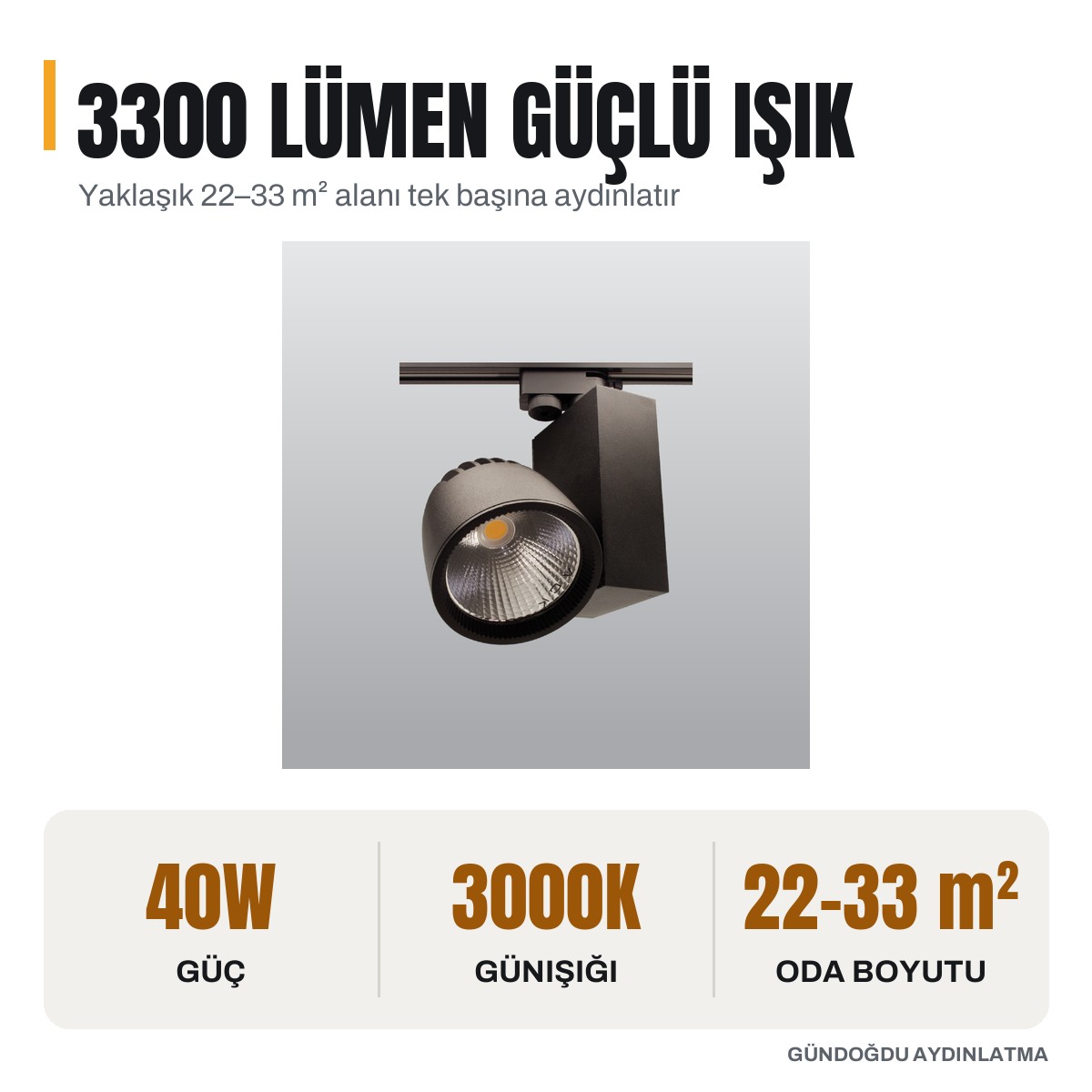 ACK 40W LED Ray Armatür Beyaz 3000K - AD30-14700 - öne çıkan özellikler