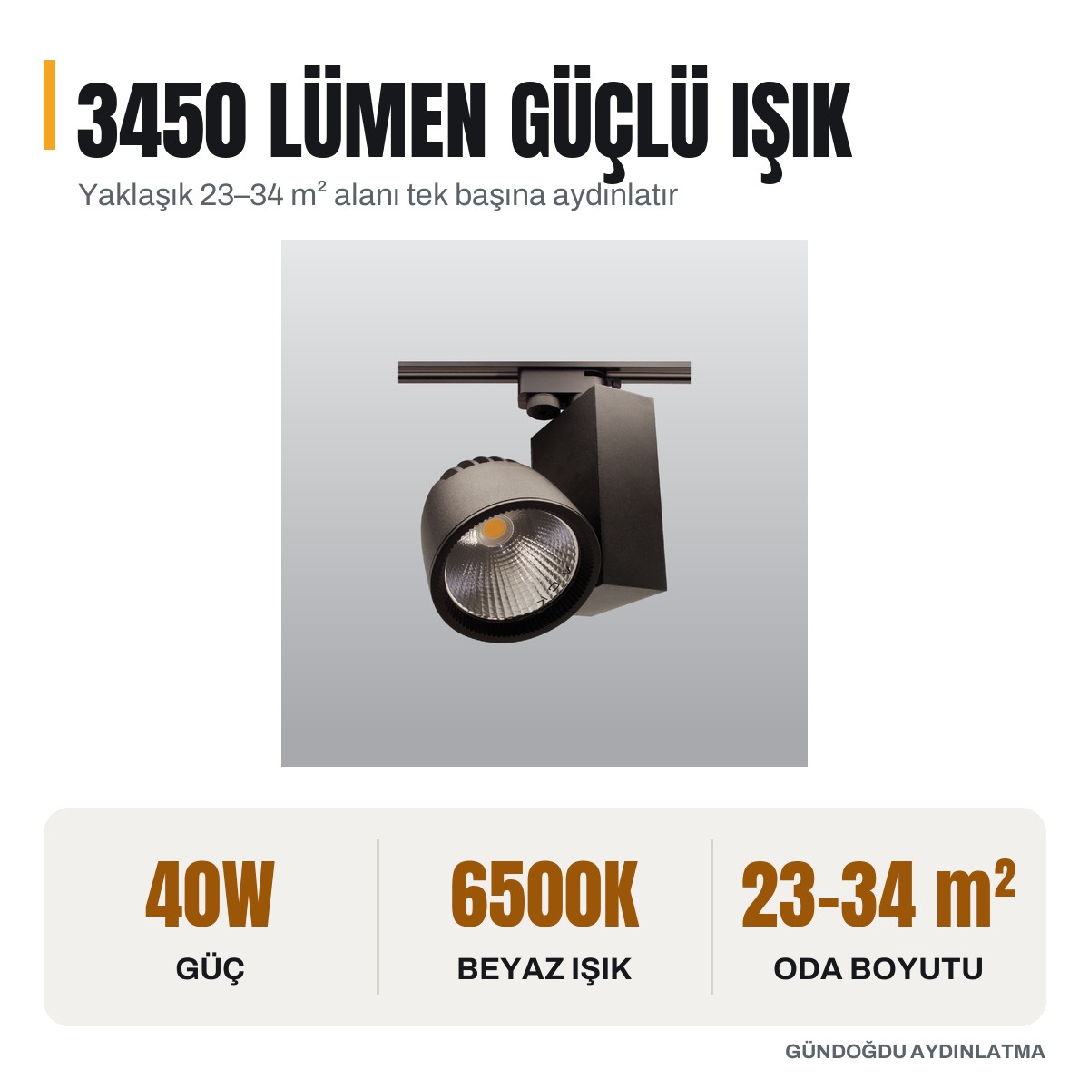 ACK 40W LED Ray Armatür Siyah 6500K - AD30-14731 - öne çıkan özellikler
