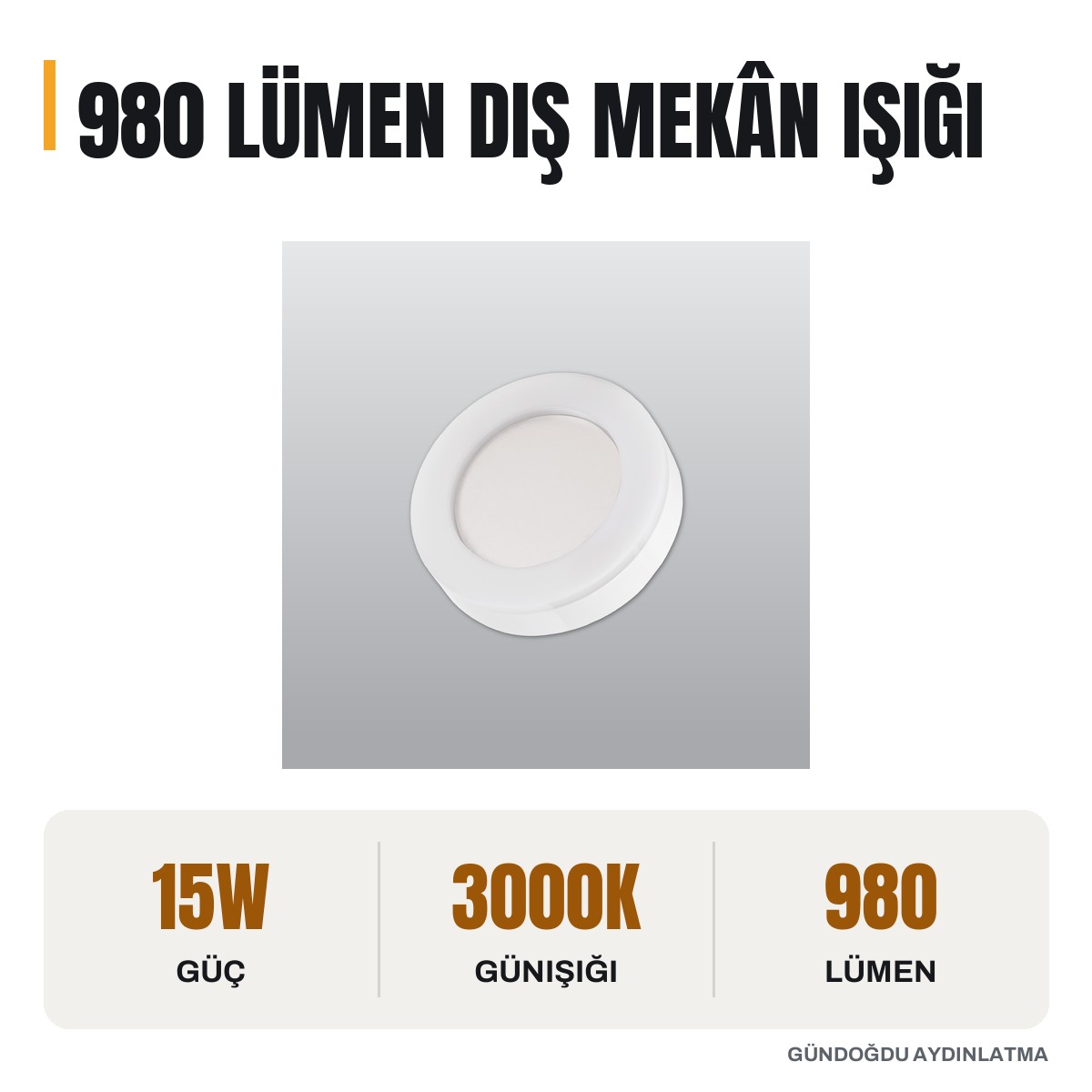 ACK LED Duvar ve Tavan Armatürü 3000K - AT10-11500 - öne çıkan özellikler
