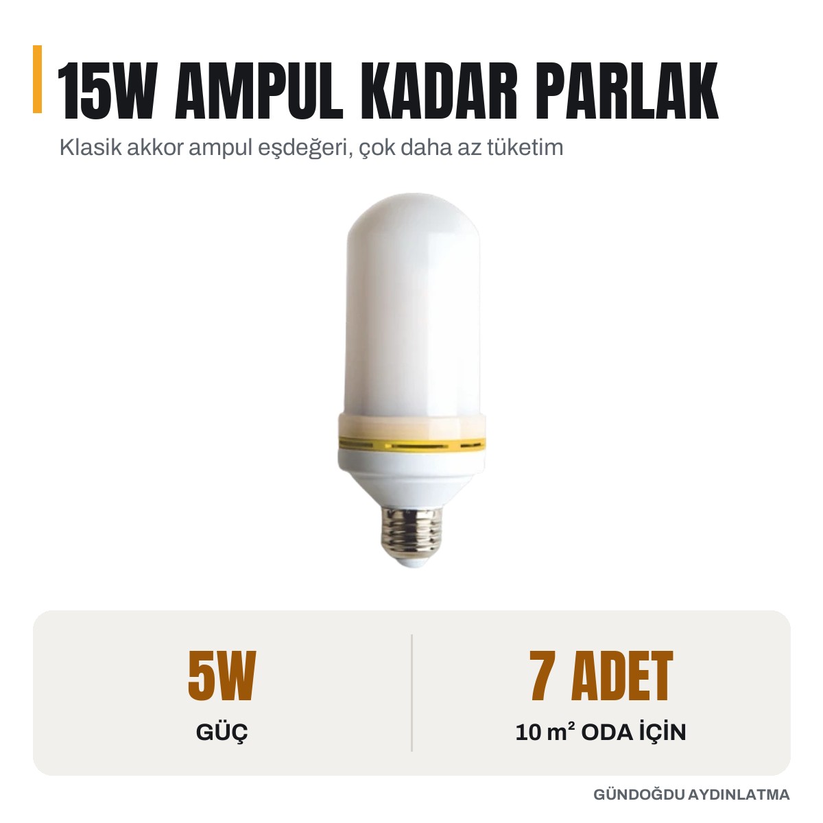 CATA LED Alev Ampul 5W Amber E27 Duy - CT-4059 - öne çıkan özellikler