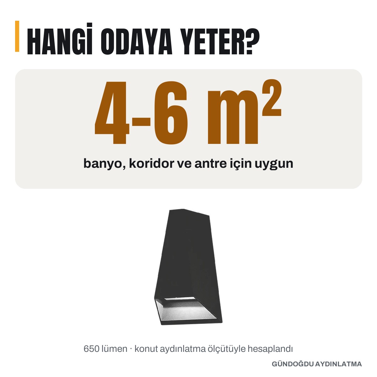 CATA Malta LED'li Duvar Armatür 6W Siyah Kasa 3200K Günışığı - CT-7063S - oda ve adet rehberi