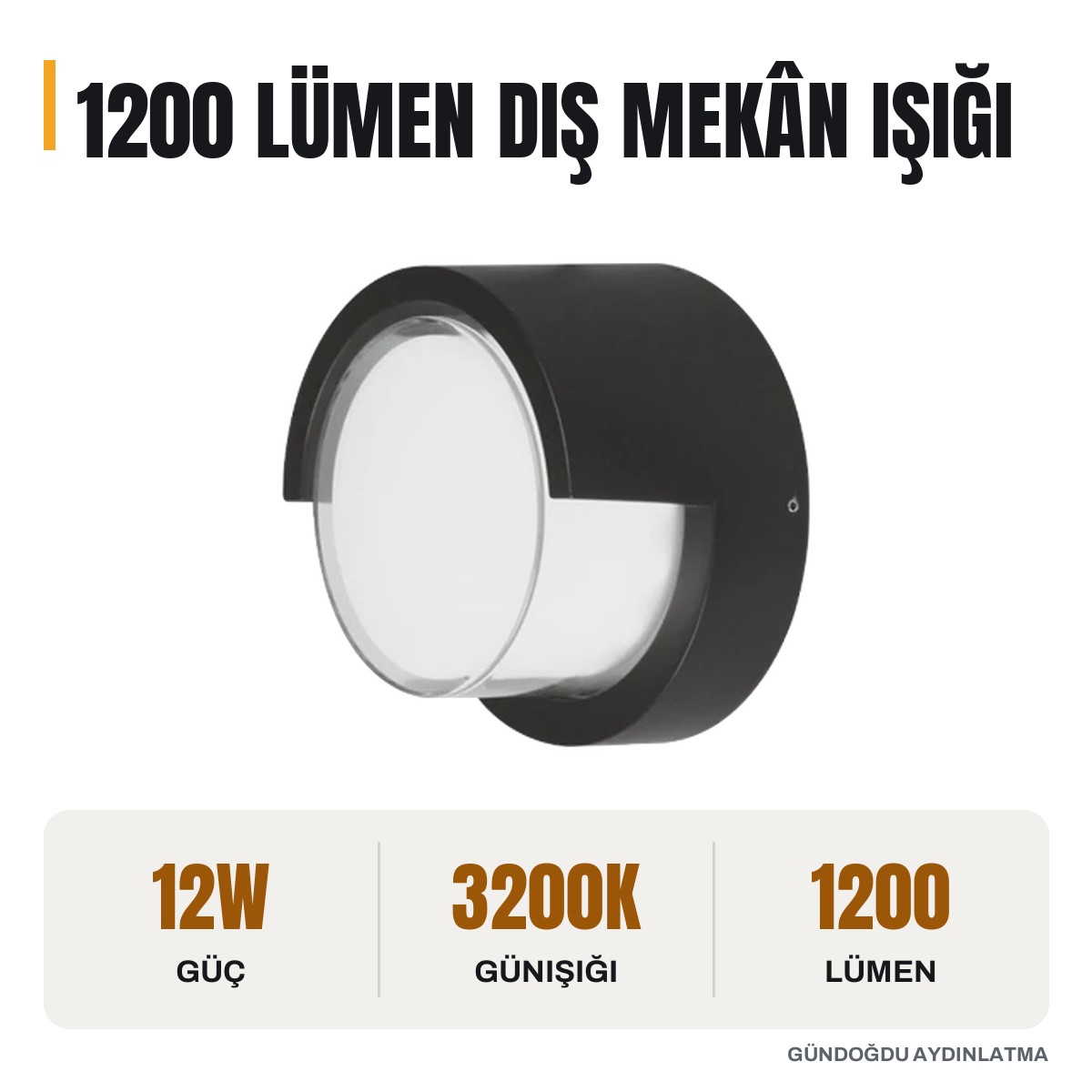 CATA Dominik 12W Bahçe LED Apliği 3200K Gün Işığı - CT-7073 - öne çıkan özellikler