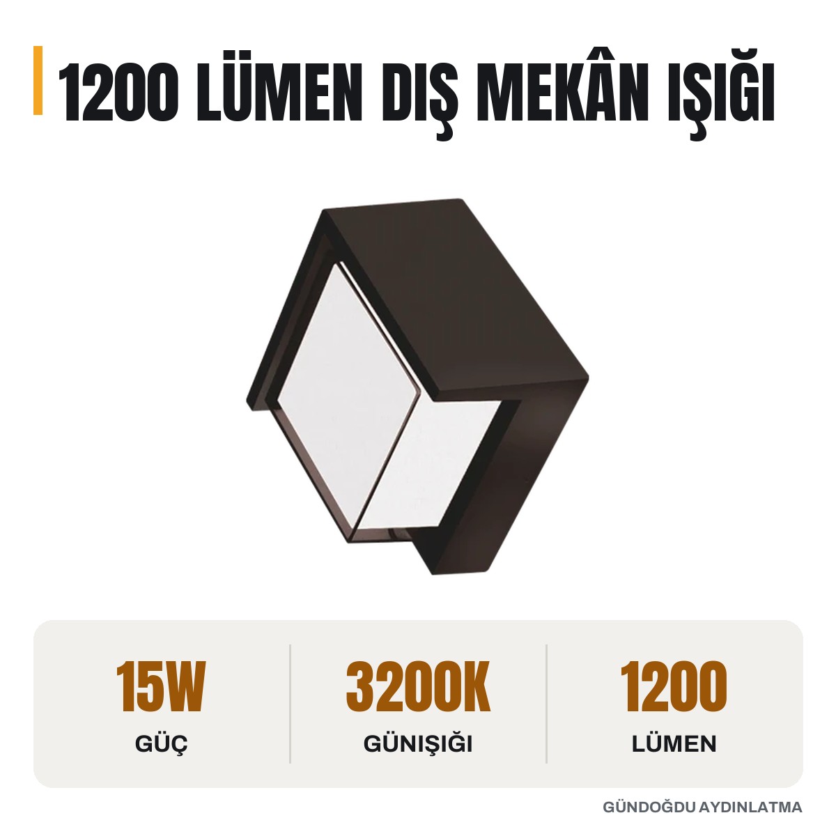 CATA Dominik 15W Bahçe LED Apliği 3200K Gün Işığı - CT-7074 - öne çıkan özellikler