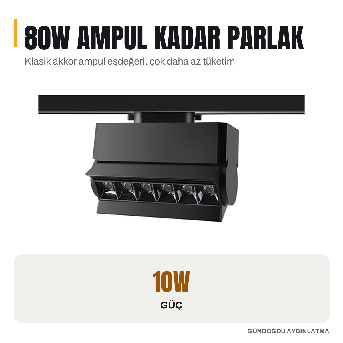 GOYA 10W Samsung Ledli Mercekli Ray Spot Mağaza Aydınlatma Armatürü - GY-3655-10 - öne çıkan özellikler