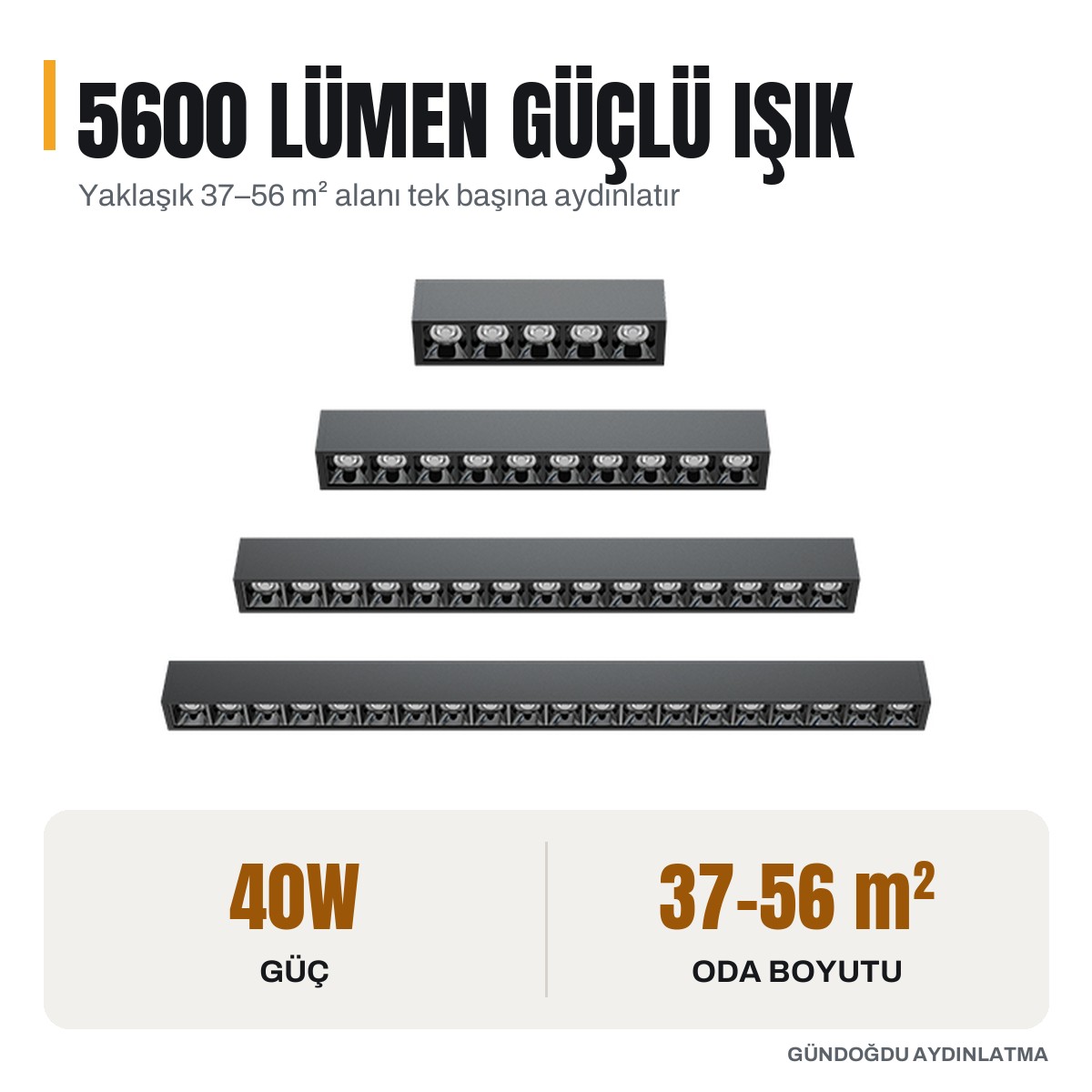 GOYA 40W Samsung Ledli Mercekli Dekoratif Sarkıt Linear Armatür 60CM - GY-8044-60 - öne çıkan özellikler