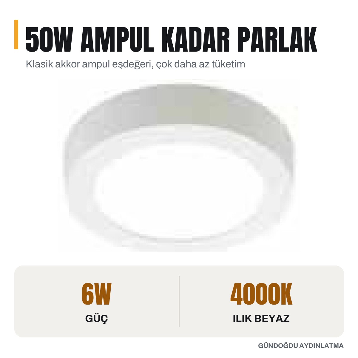 JUPITER Beyaz 6W Sıva Üstü Yuvarlak LED Panel 4000K Naturel Beyaz - LC467-B840 - öne çıkan özellikler