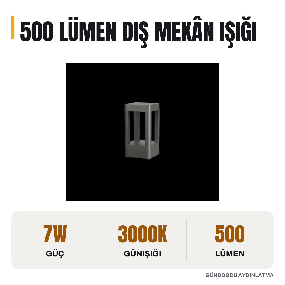 JUPITER 7W LED Bahçe Baba Antrasit 3000K Gün Işığı G993 - LG993 - öne çıkan özellikler