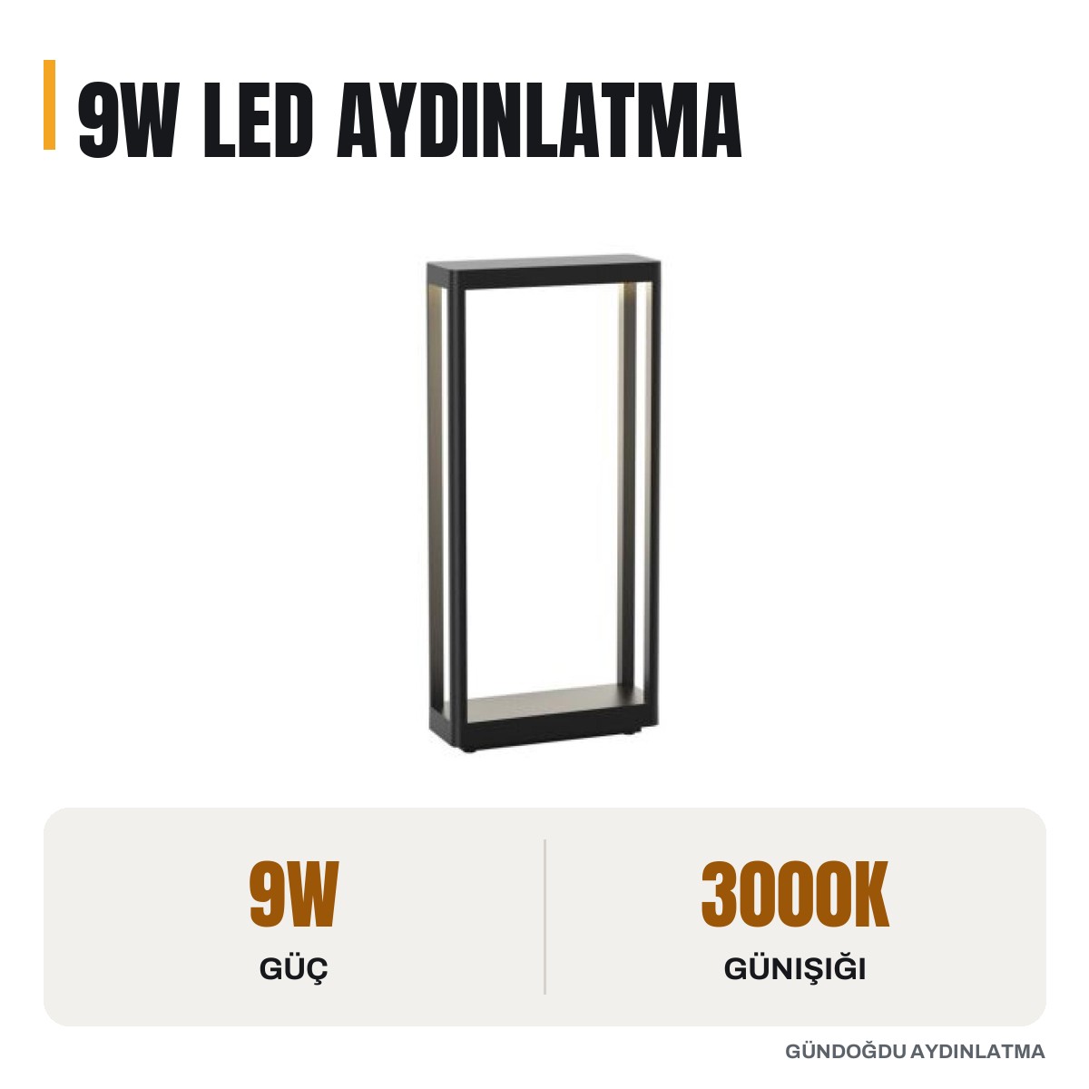 JUPITER 3000K Gün Işığı 9W Antrasit Bahçe Direk Armatür - - LG997 - öne çıkan özellikler