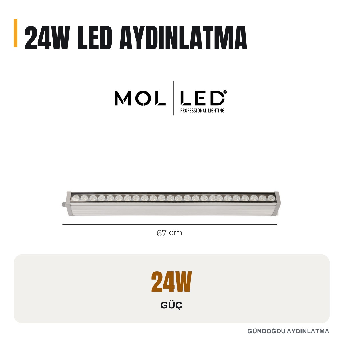 MOLLED 24x1W 67 cm RGB LED Wallwasher Aydınlatma - MOL306RGB - öne çıkan özellikler