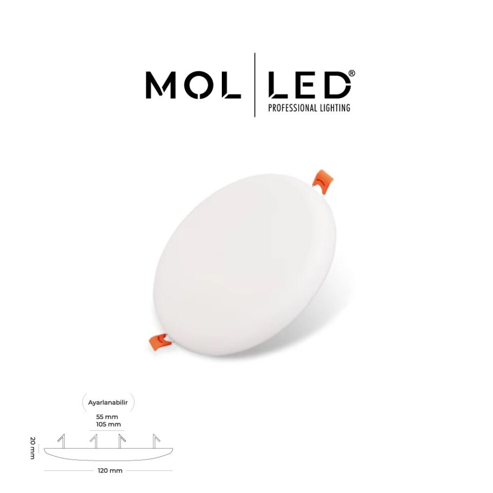 MOLLED 18W Sıva Altı Ayarlı LED Panel – Beyaz Kasa - MOL3612 - ürün görseli
