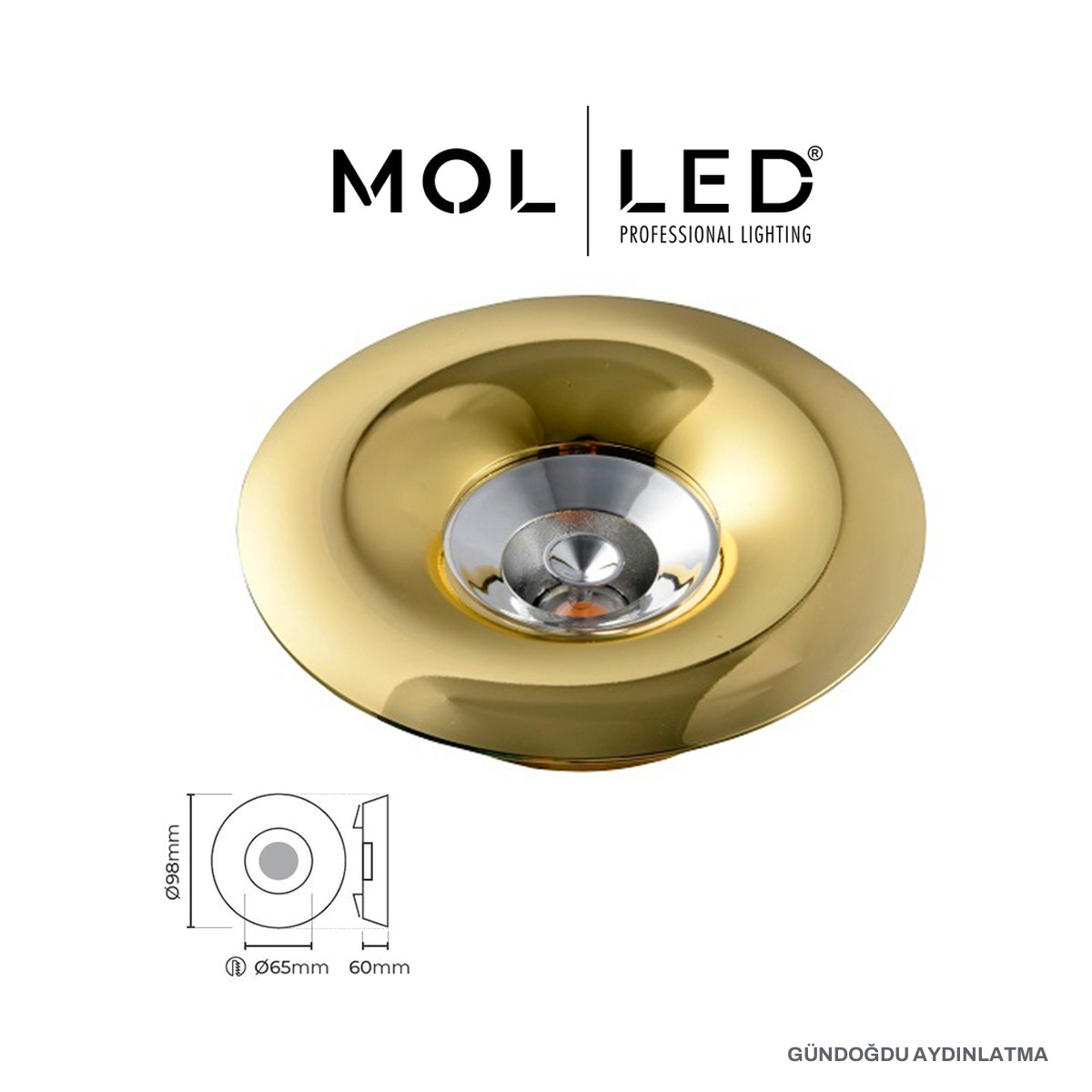 MOLLED Premium Serisi Gold Yuvarlak Sıva Altı GU10 Spot - MOL4028 - öne çıkan özellikler