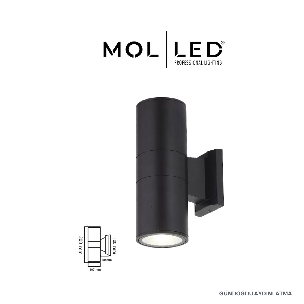 MOLLED Vistalux Serisi Siyah / Beyaz / Antrasit Çift Yönlü GU10 Duylu Dekoratif Aplik - MOL8028 - öne çıkan özellikler