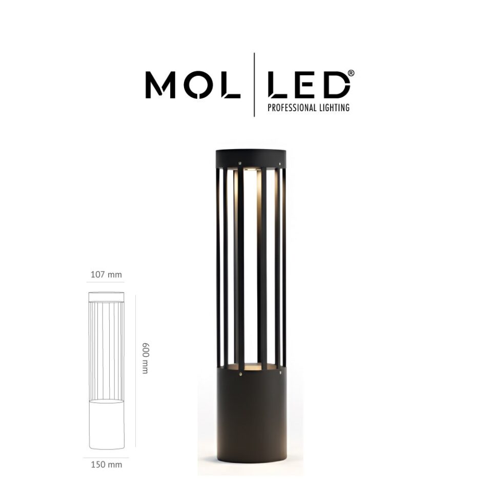 MOLLED Akyaka Serisi 60 cm Antrasit GU10 Duylu Direkli Bollard Aydınlatma - MOL8811 - ürün görseli