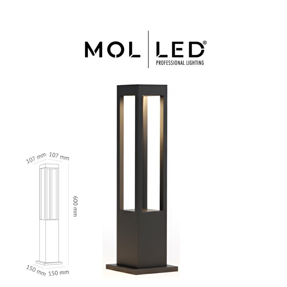 MOLLED Akyaka Serisi 60 cm Antrasit GU10 Duylu Direkli Bollard Aydınlatma - MOL8812 - ürün görseli