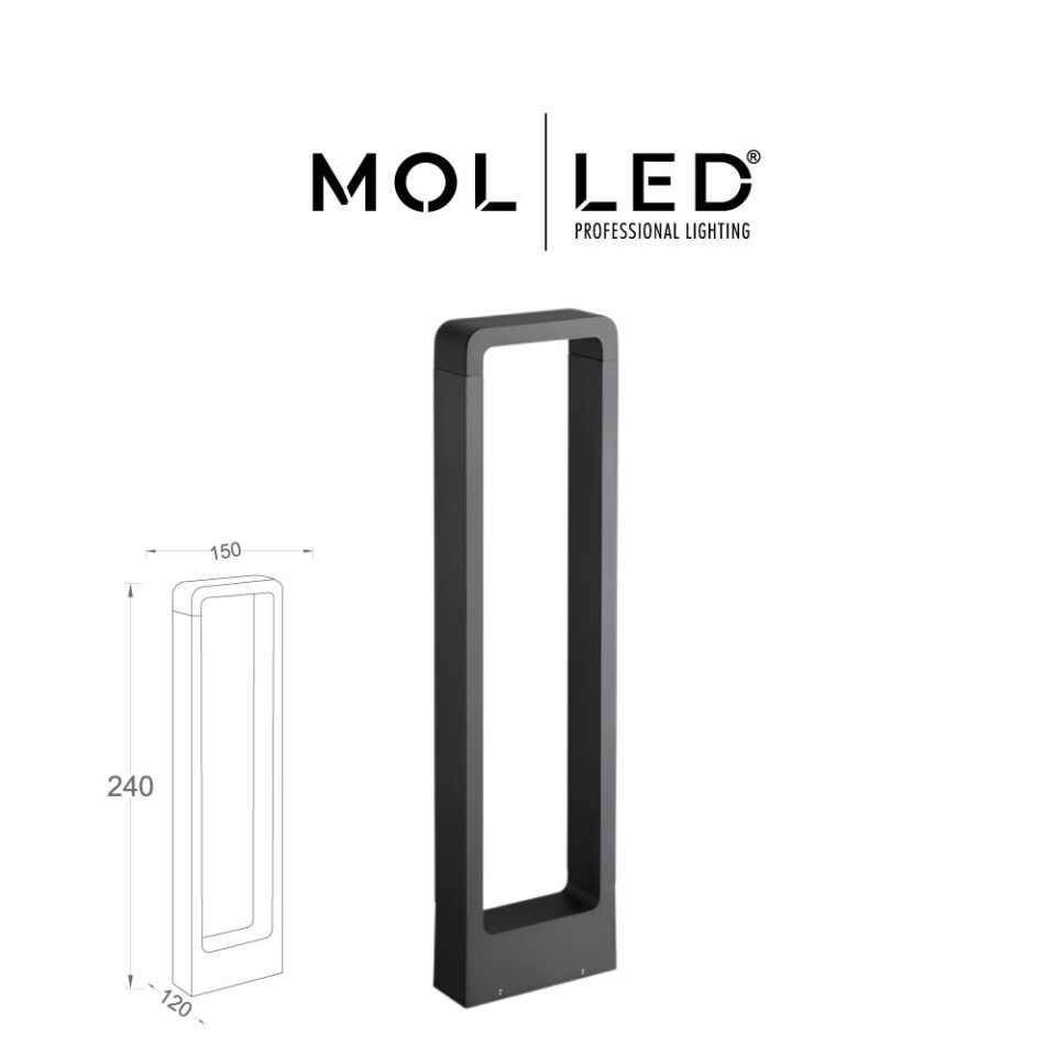MOLLED Akyaka Serisi 50 cm Antrasit GU10 Duylu Direkli Bollard Aydınlatma - MOL8813 - ürün görseli