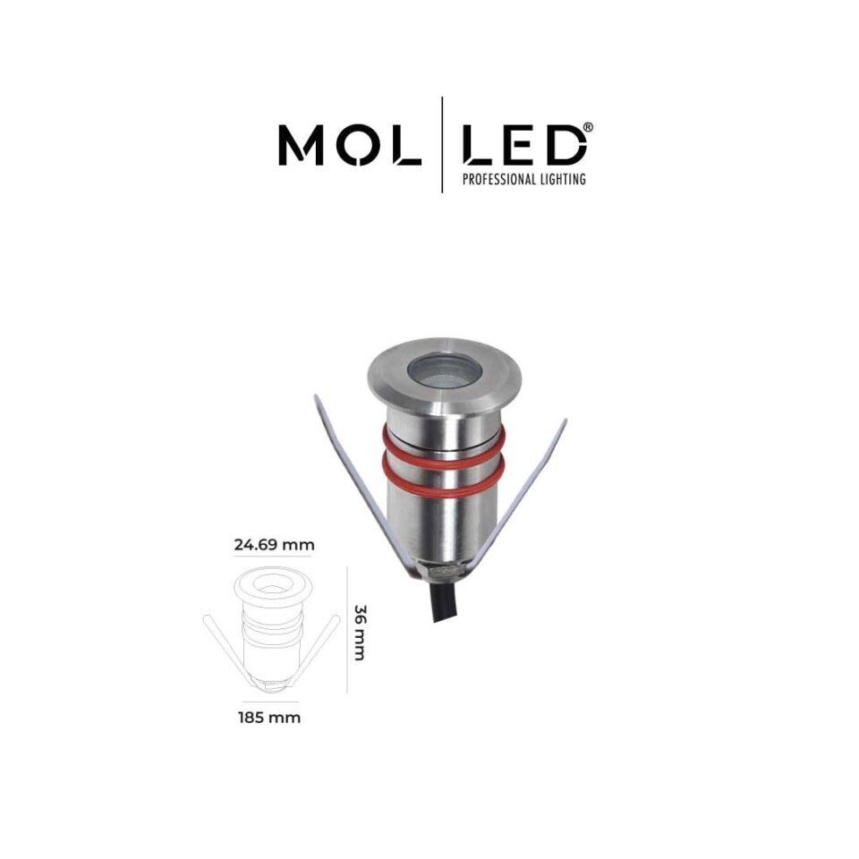 MOLLED 1W Saten Kasa 12 Volt Dış Mekan Zemin LED Aydınlatması 3000K - MOL9021 - ürün görseli