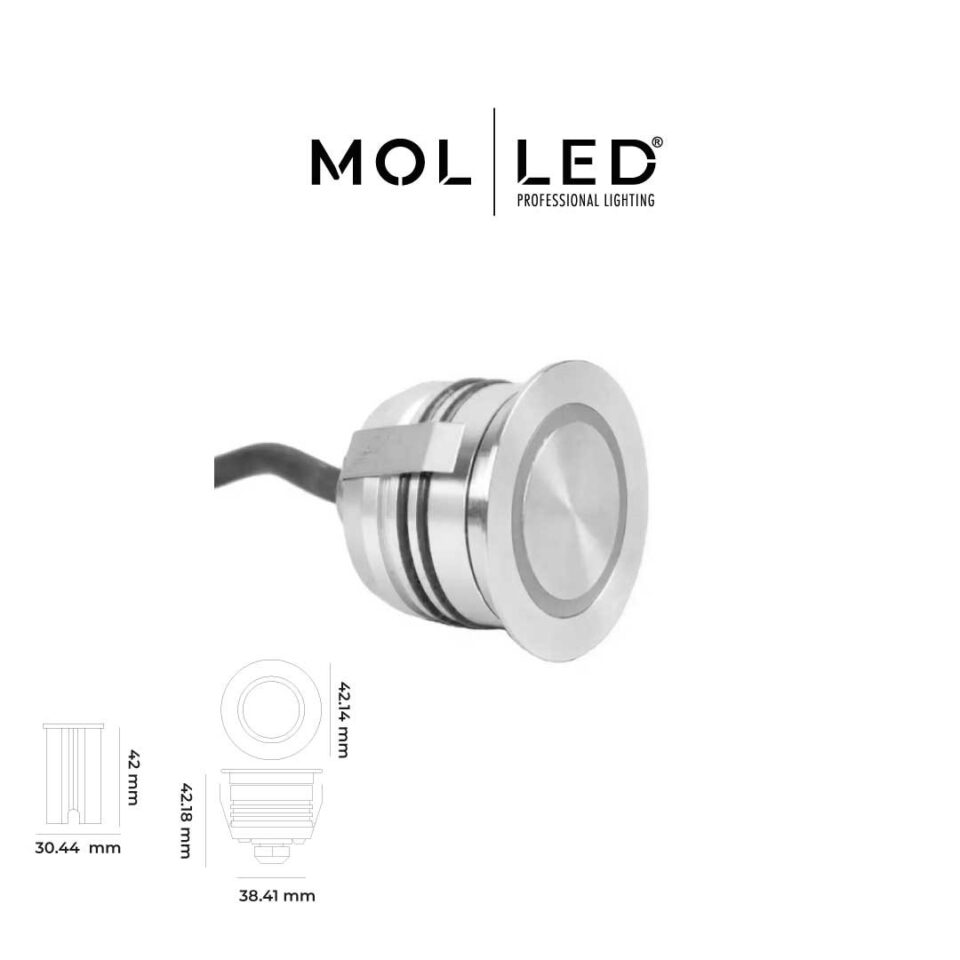MOLLED 1W Saten Kasa 24 Volt Halkalı Dış Mekan Zemin LED Aydınlatması 3000K - MOL9024 - ürün görseli