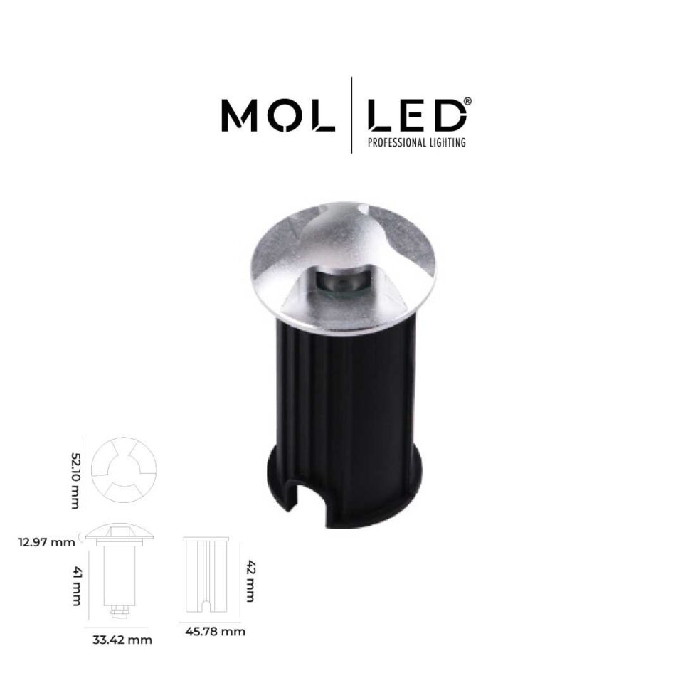 MOLLED 1W Saten Kasa Çift Yönlü 12 Volt Dış Mekan Zemin LED Aydınlatması 3000K - MOL9026 - ürün görseli