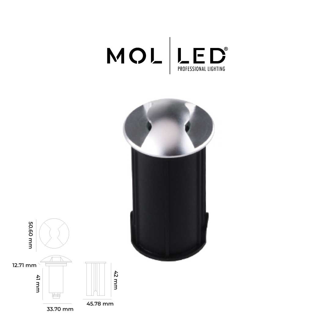 MOLLED 1W Saten Kasa Çok Yönlü 12 Volt Dış Mekan Zemin LED Aydınlatması 3000K - MOL9027 - ürün görseli