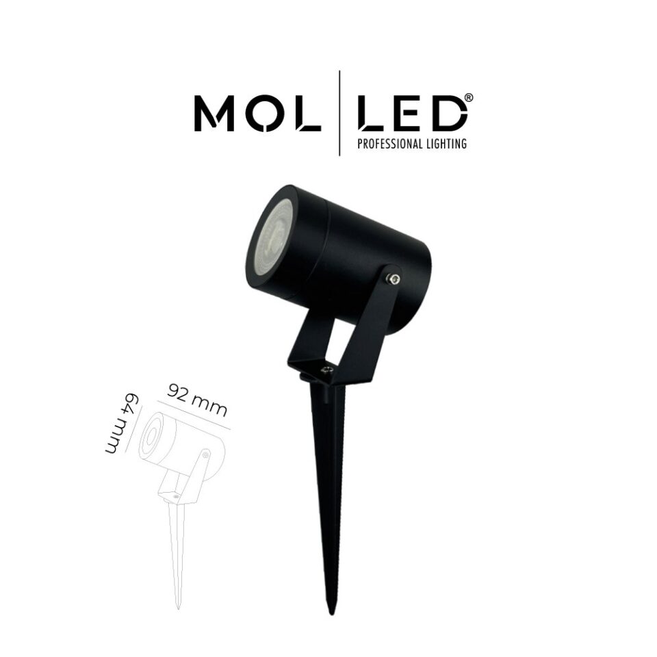 MOLLED Plato Serisi Siyah GU10 Duylu Kazıklı Çim Armatürü - MOL9050 - ürün görseli