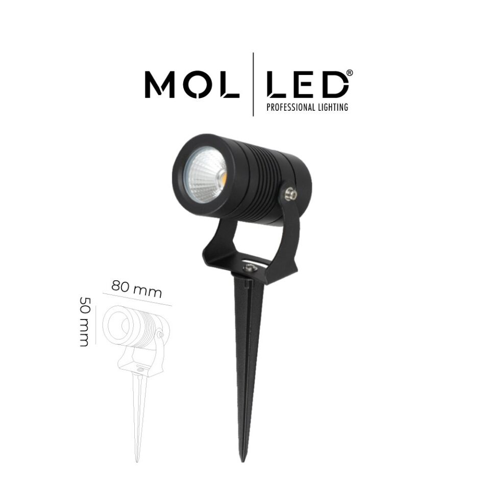 MOLLED Plato Serisi 10W Siyah Kazıklı LED Çim Armatürü Amber - MOL9051-3 - ürün görseli
