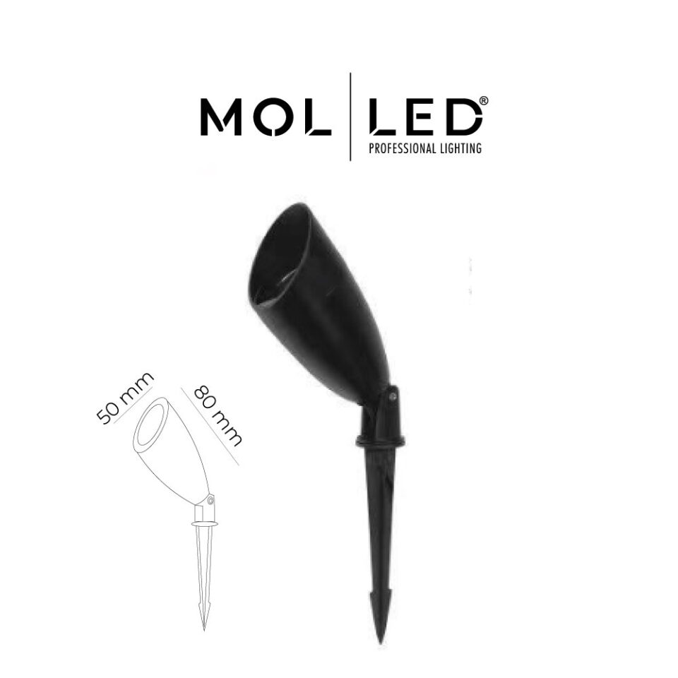 MOLLED Plato Serisi Siyah GU10 Duylu Kazıklı Çim Armatürü - MOL9056 - ürün görseli