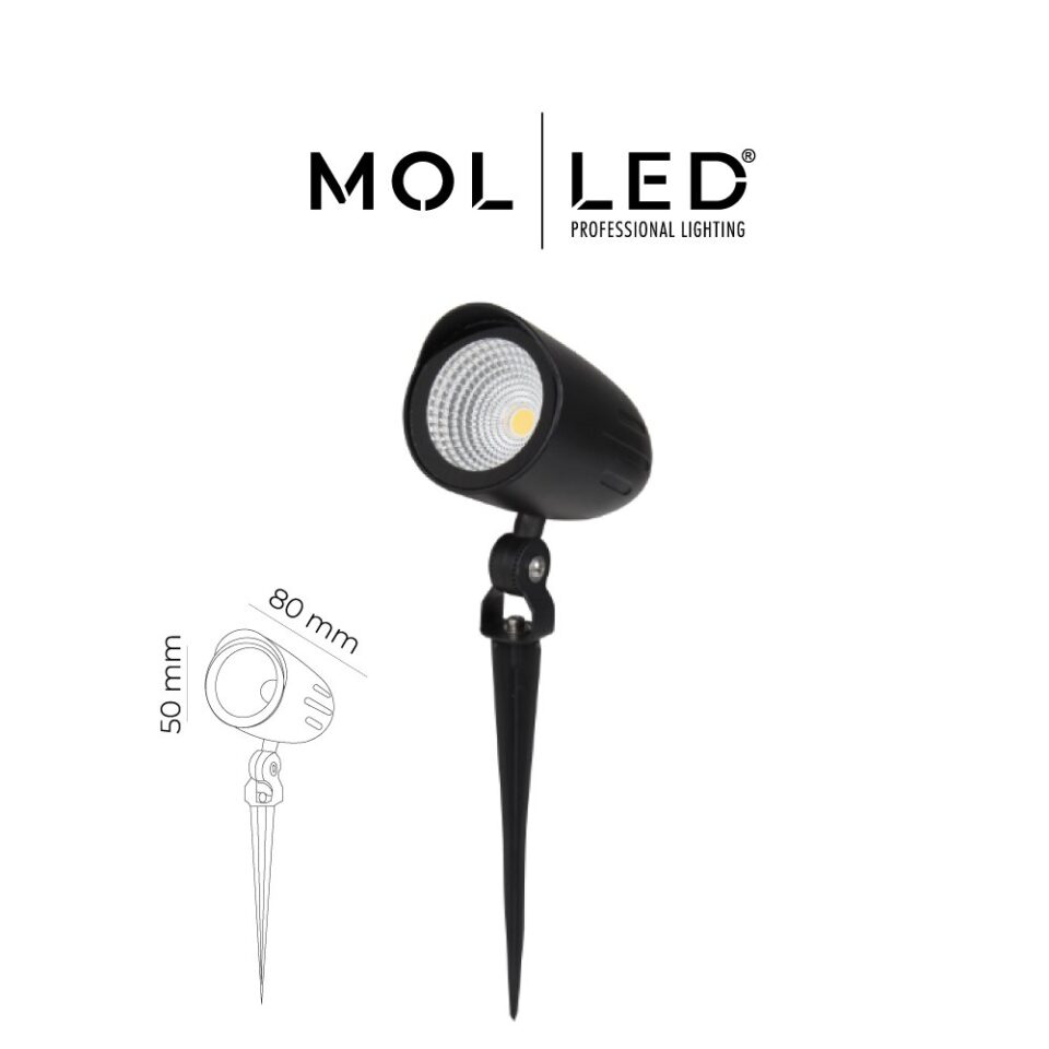MOLLED Plato Serisi 10W Siyah Kazıklı LED Çim Armatürü Amber - MOL9057-2 - ürün görseli