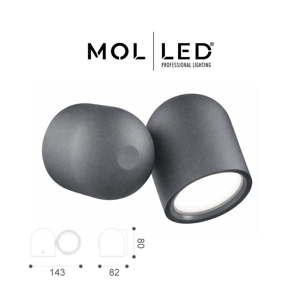 MOLLED Bellavista Serisi Antrasit Tekli GU10 Duylu Dekoratif Dış Mekan Aplik - MOL9912 - ürün görseli