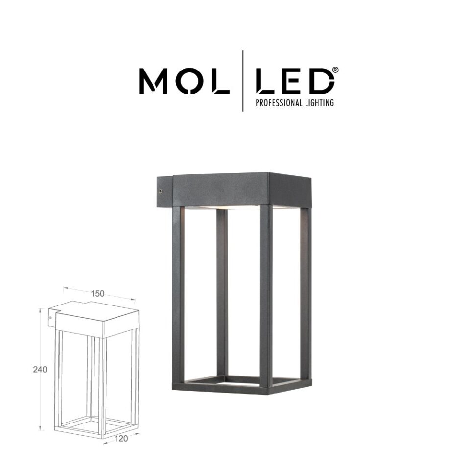 MOLLED Akasya Serisi 9W 3000K Antrasit LED Bollard Aydınlatma - MOL9917 - ürün görseli