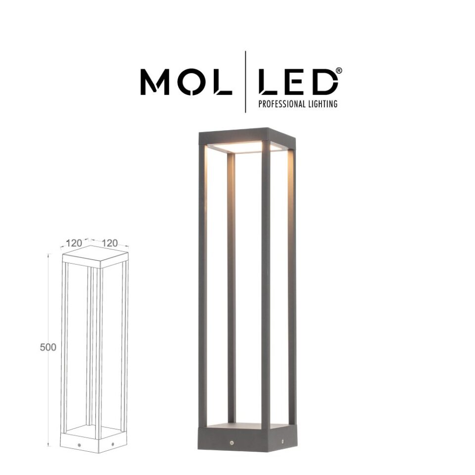 MOLLED Akasya Serisi 50 cm 9W 3000K Antrasit LED Bollard Aydınlatma - MOL9918 - ürün görseli