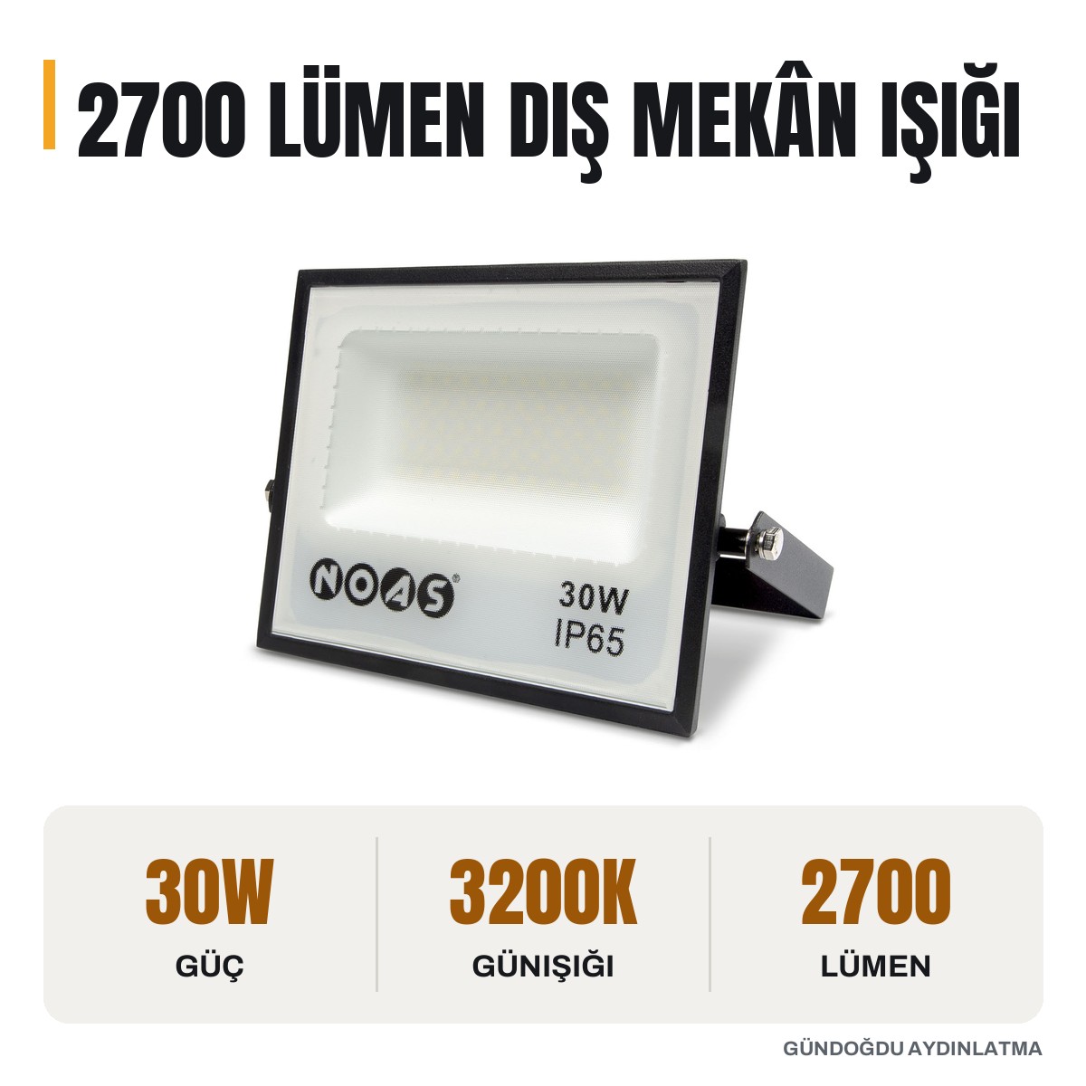 NOAS 30w LED projektor 3200k dış mekan aydınlatma armatürü modeli - görsel 4