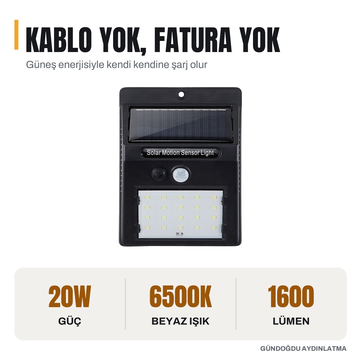 NOAS Neptün Solar Aplik 6500K - YL84-2001-S - öne çıkan özellikler