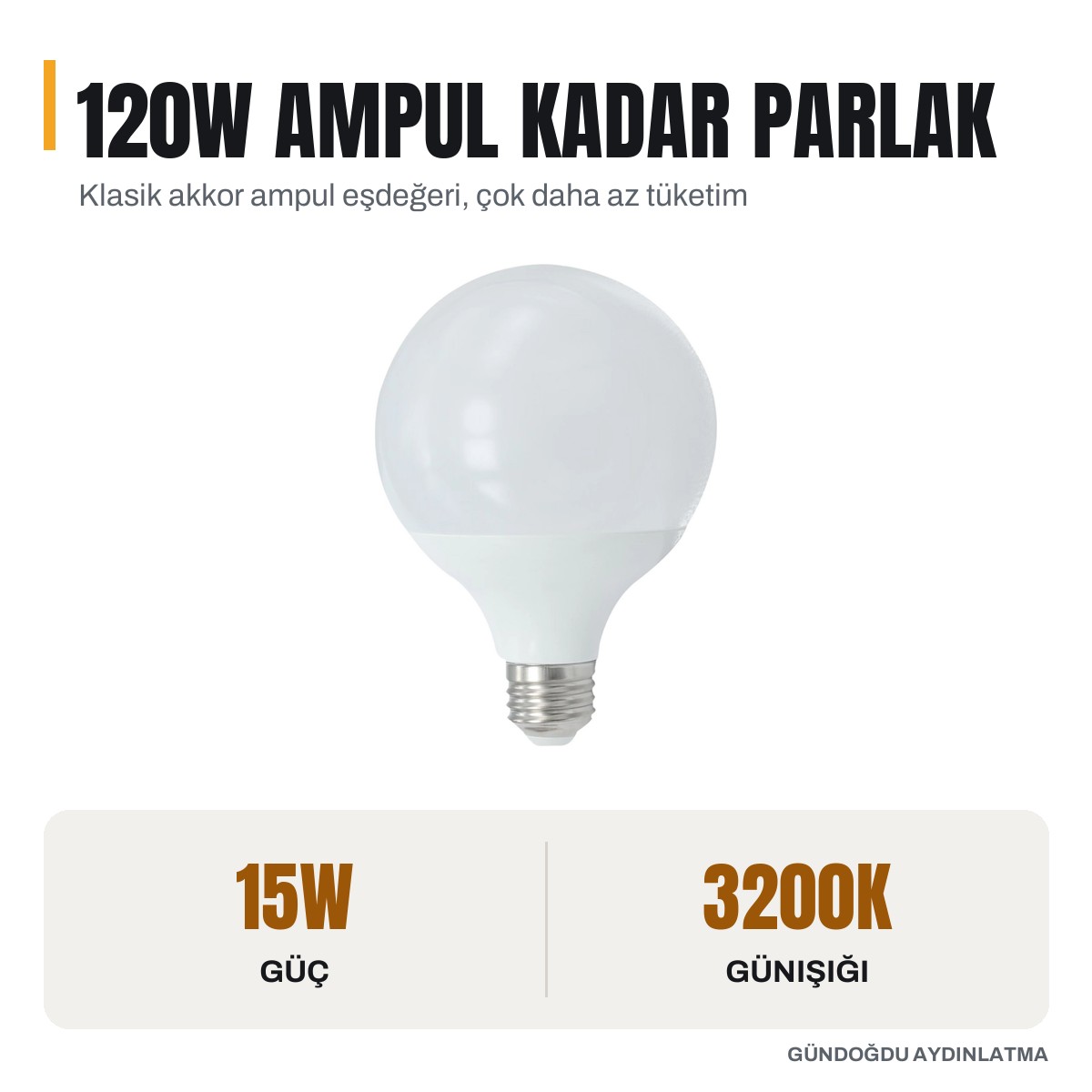 NOAS 15w g95 glop ampul 3200k dekoratif şık aydınlatma ürünü - görsel 2