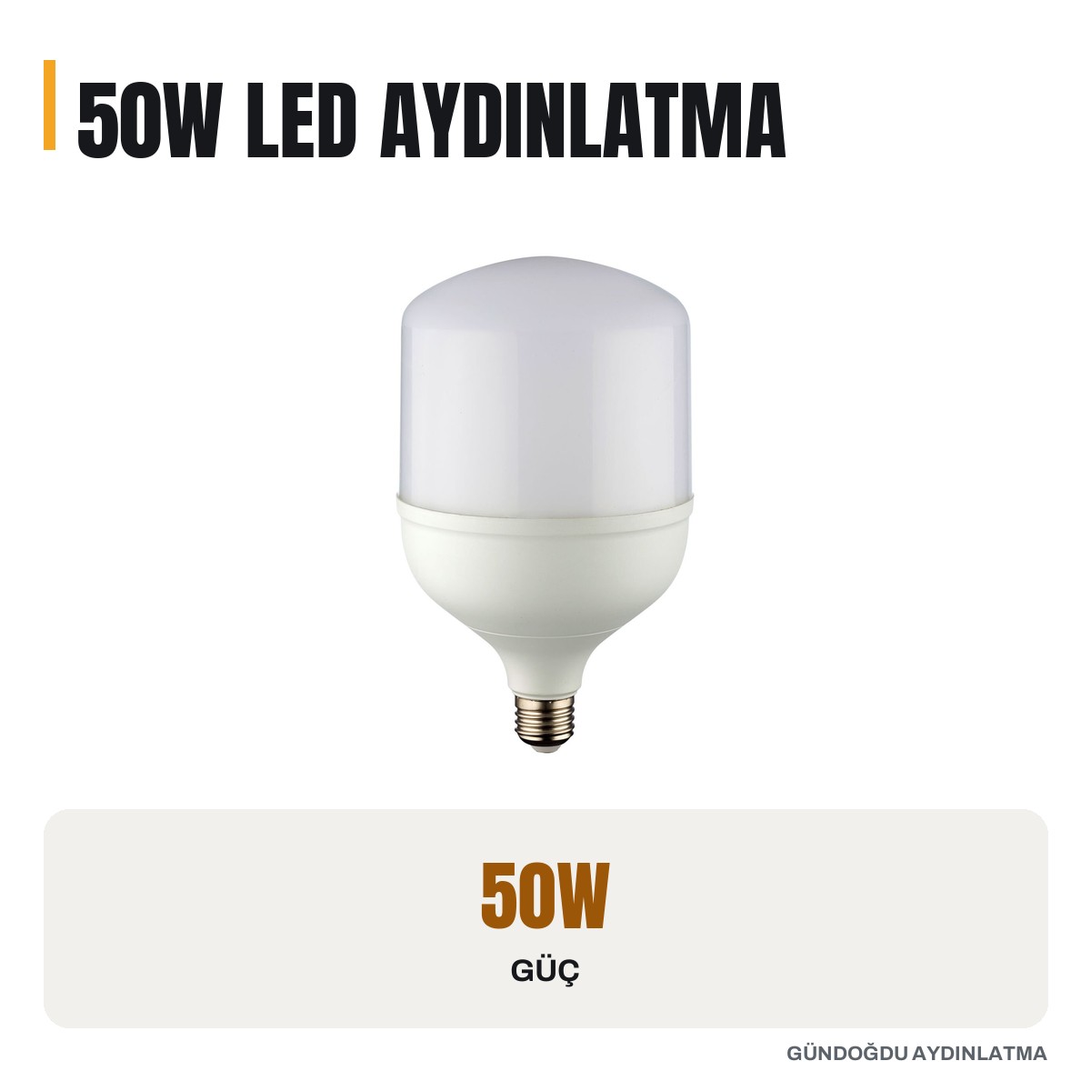 NOAS 50w LED torch ampul gün ışığı yüksek güçlü aydınlatma armatürü - görsel 2